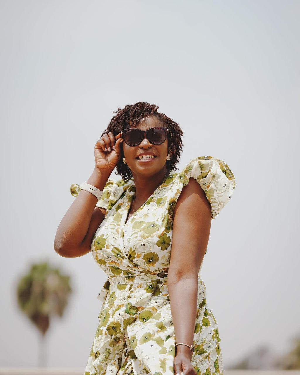 MAUA Wrap dress - green print