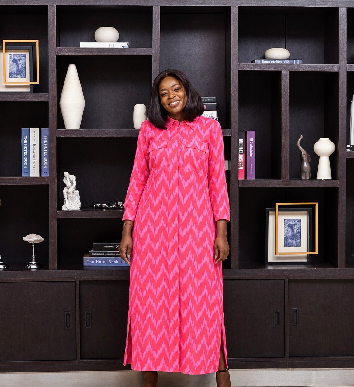 TUNU shirt dress - Pink & Coral Print