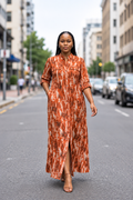 TUNU Shirt dress - Burnt Orange print