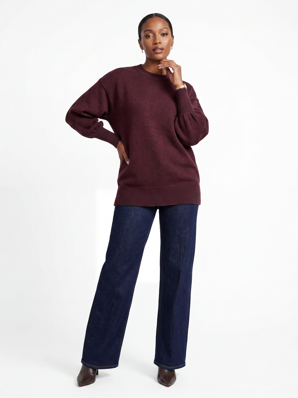 FAHARI sweater in Dark Rust