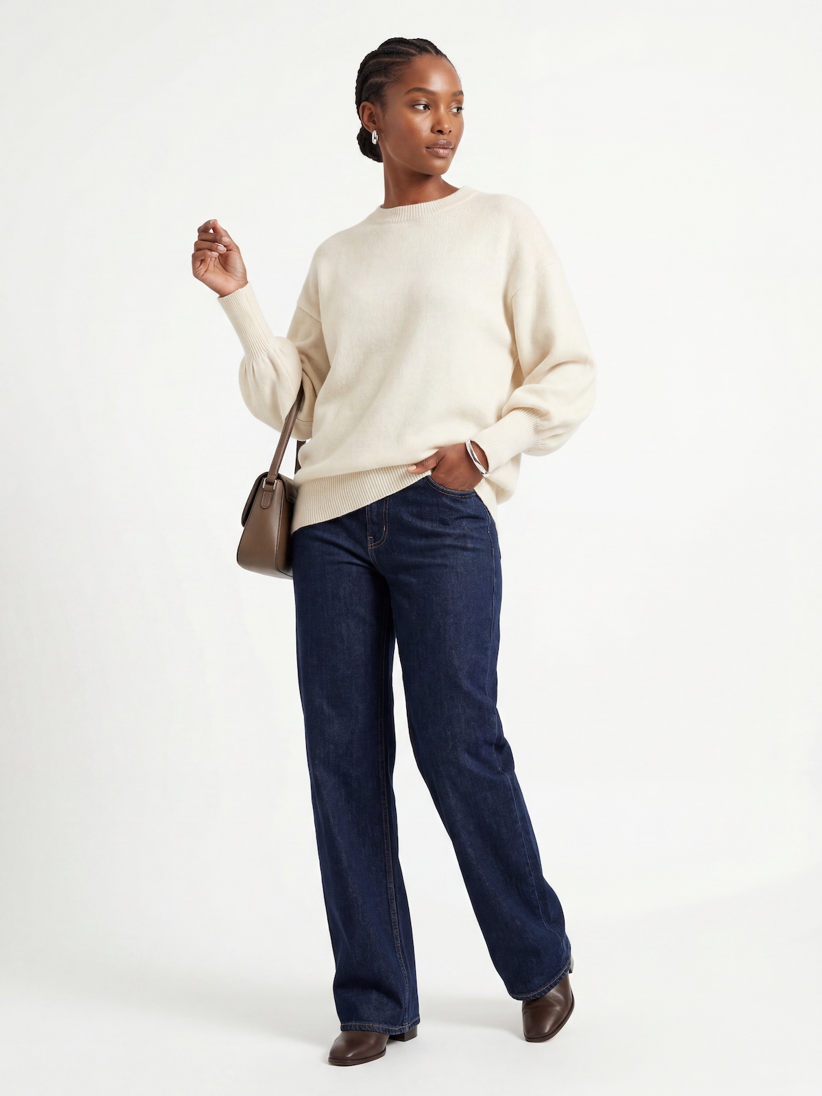 FAHARI sweater in off-white